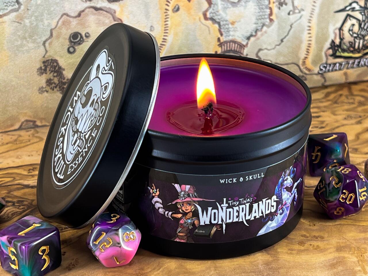 The Tiny Tina's Wonderlands candles smells like something Tina herself would've picked out for a game of Bunkers and Badasses.
