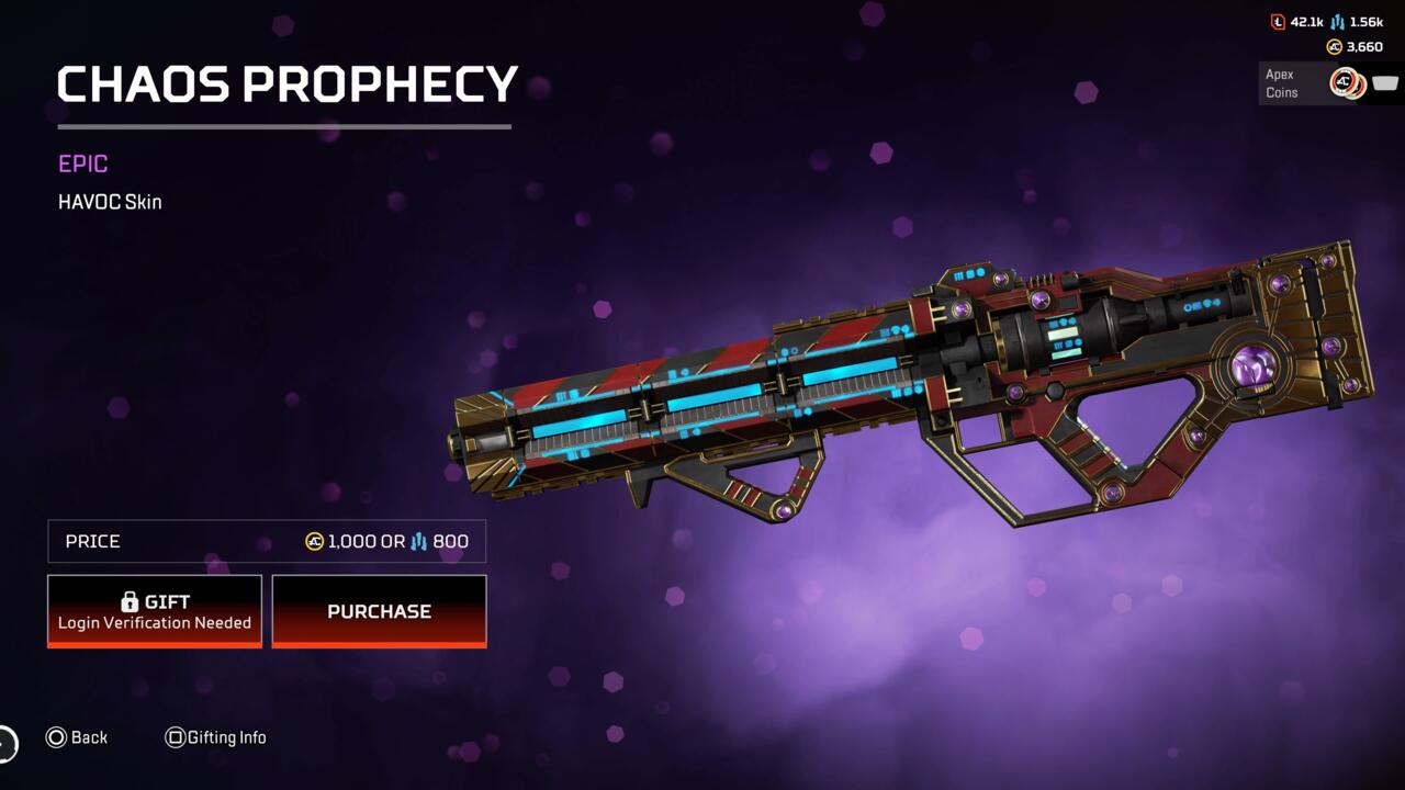 Chaos Prophecy HAVOC weapon skin