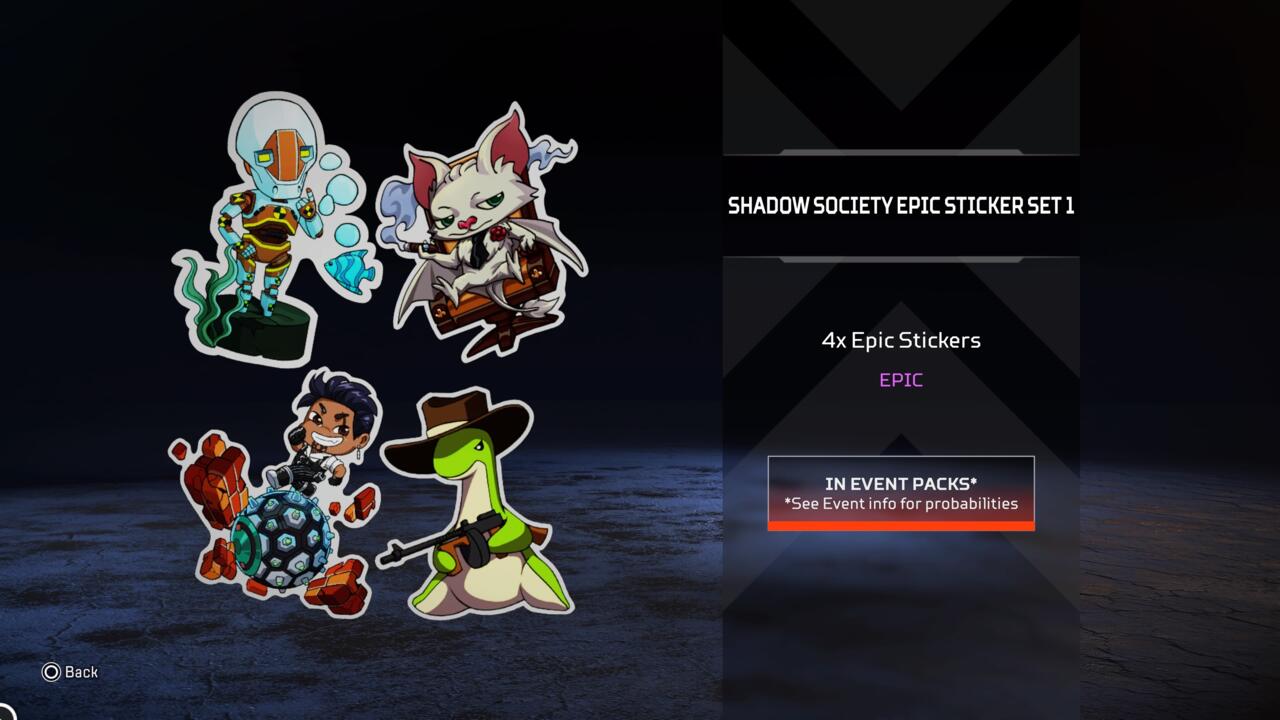 Shadow Society Epic Sticker Set 1