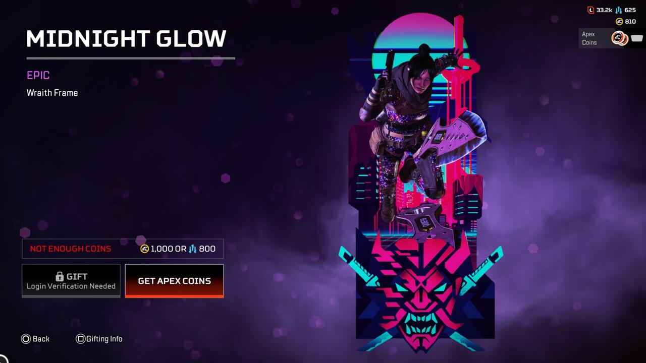 Midnight Glow Wraith banner frame