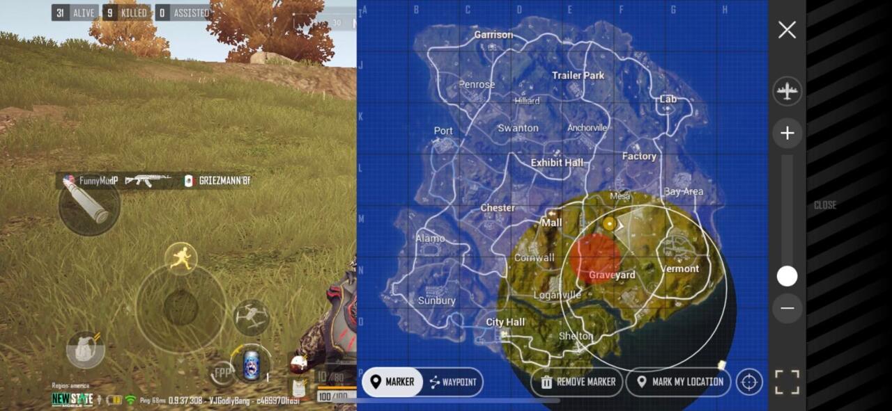 Avoiding the dangerous Red Zone by keeping an eye on the map. 
