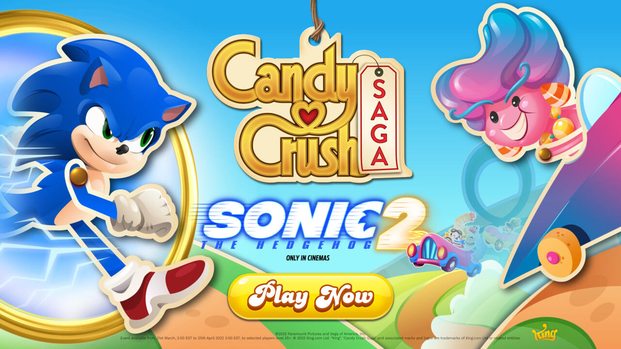 Sonic joins the Candy Crush Saga at the end of March.