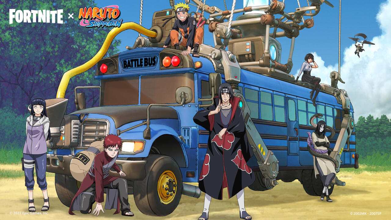 The Fortnite Naruto Battle Bus loading screen.