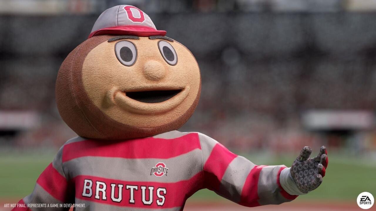 La mascota de la Universidad Estatal de Ohio, Brutus.