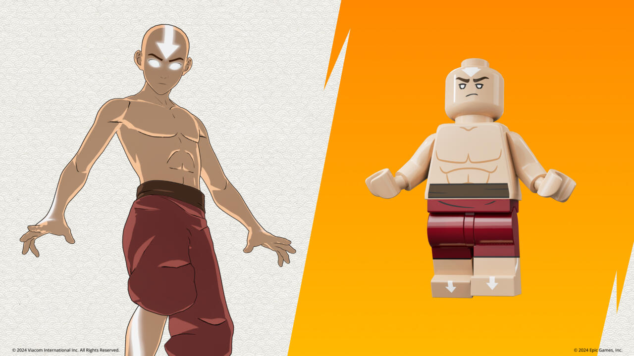 Fortnite Avatar Aang skin and Lego Fortnite version