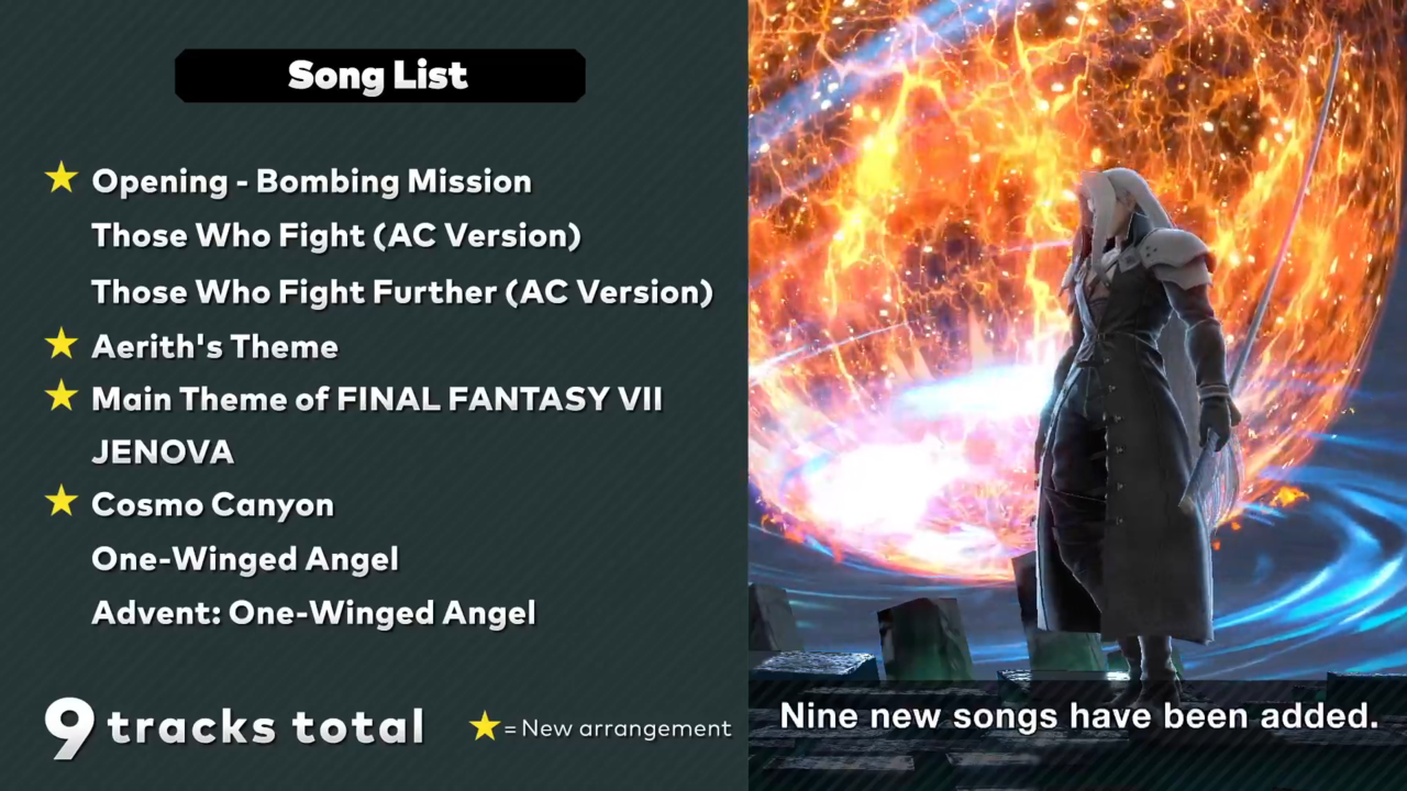 Sephiroth's track list