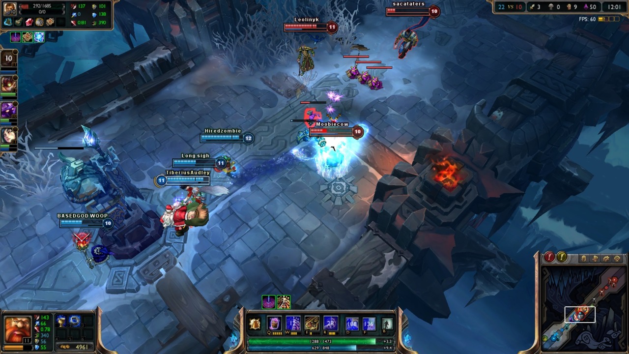In the ARAM mode, all players face off in a very confined wintry lane