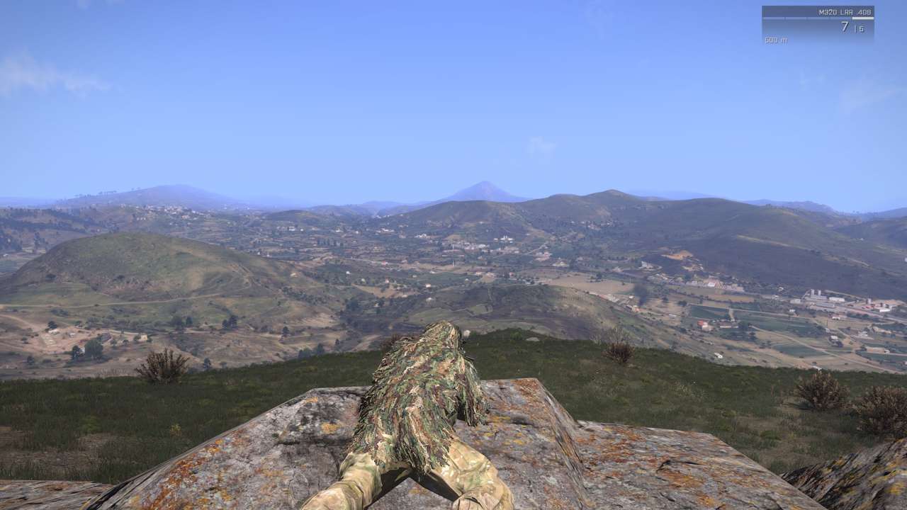 The topography of Altis gives way to roads and towns in a way that looks natural.
