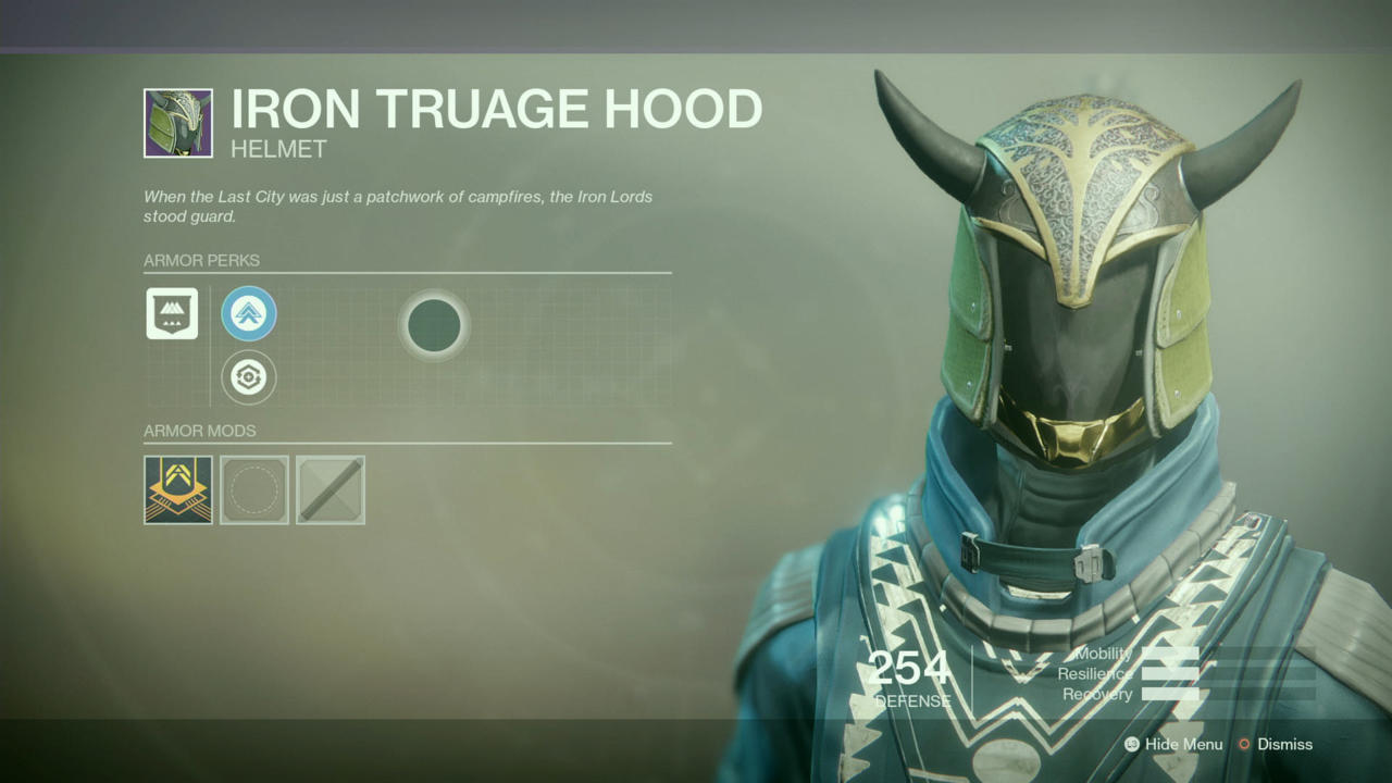 Warlock: Iron Truage Hood