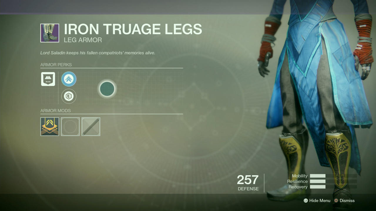 Warlock: Iron Truage Legs