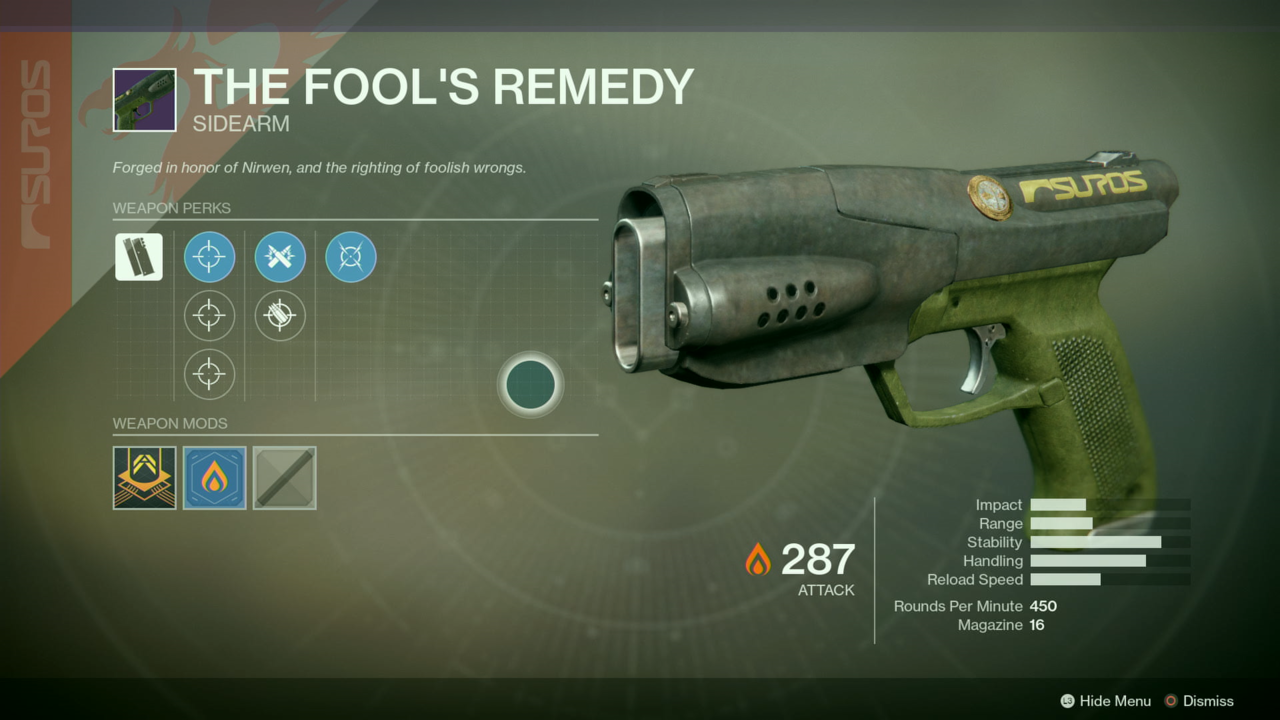 Faction Weapon: The Fool's Remedy