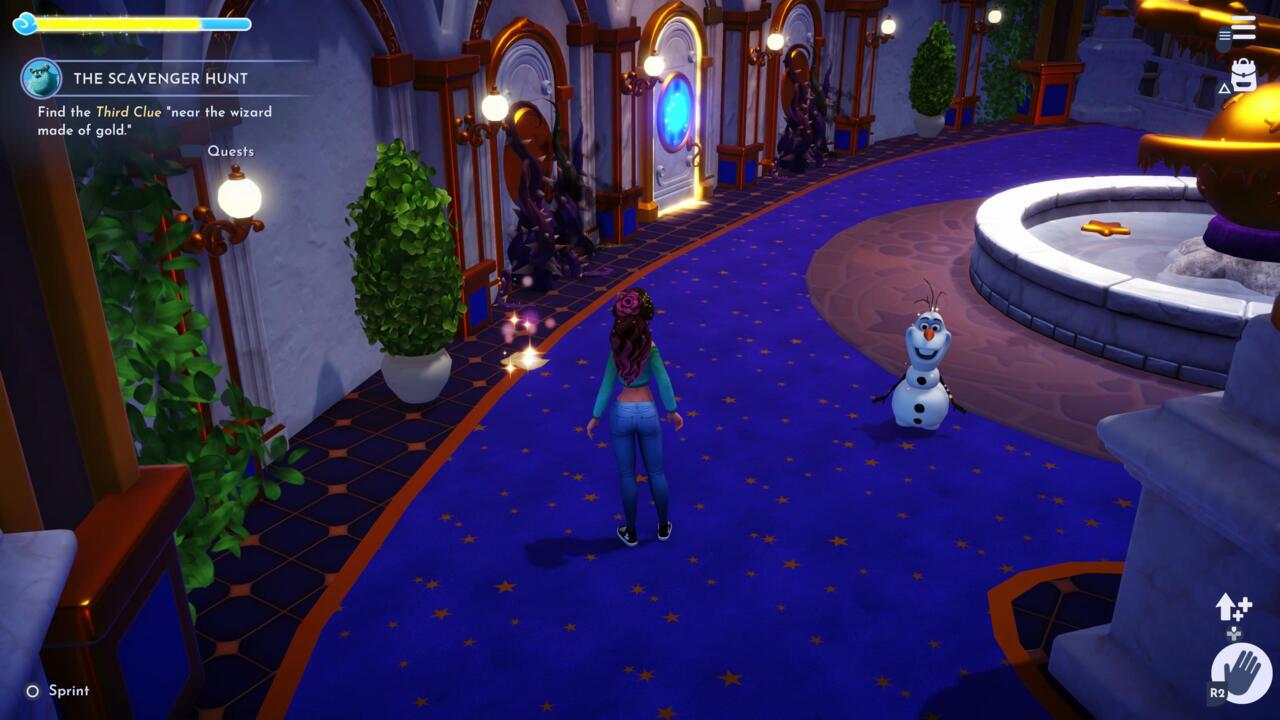 Find this clue at the top of the stairs in the Dream Castle.