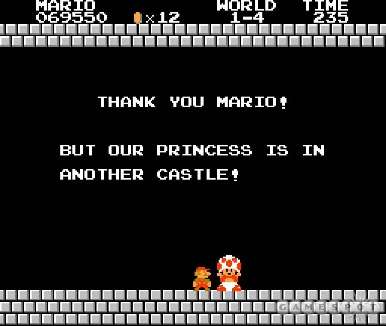 3. Super Mario Bros.: "Our Princess is in Another Castle"