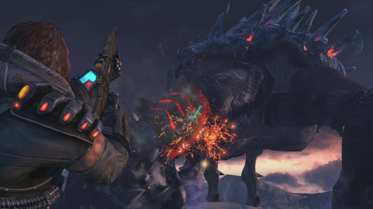 Lost Planet 3 makes no secret of where you should be aiming.