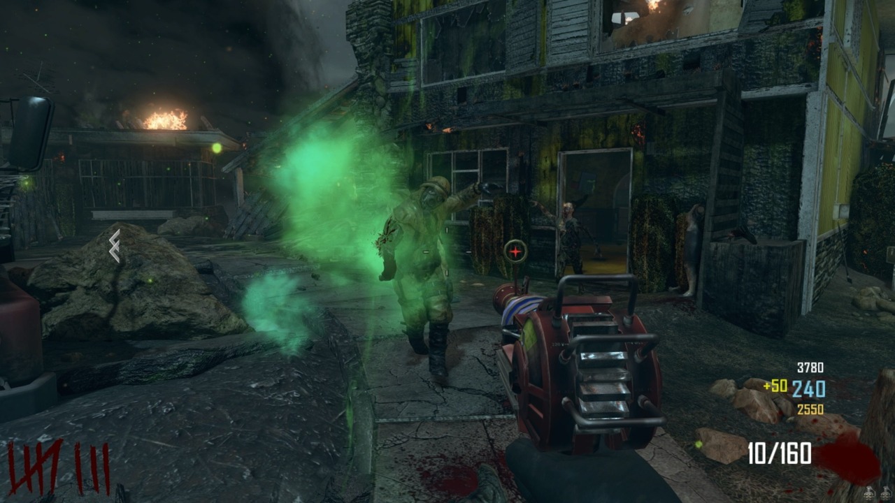 Sorry, zombie, that hazmat suit is no match for the ray gun.
