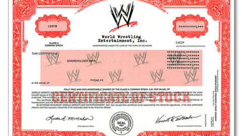 3841113 world wrestling stock certificate giveashare big